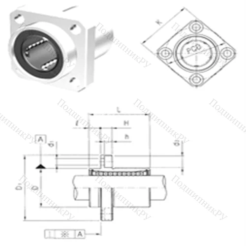 Подшипник шариковый линейный LMEKP 20UU