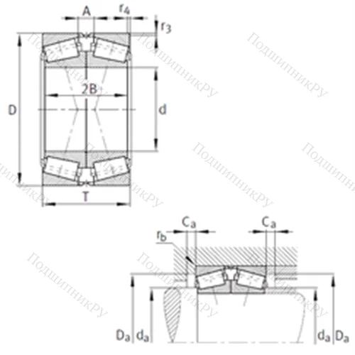 Подшипник роликовый радиально-упорный спаренный 32964-N 11CA-A 600-650 от производителя  FAG Подшипник роликовый радиально-упорный спаренный 32964-N 11CA-A 600-650 от производителя  FAG