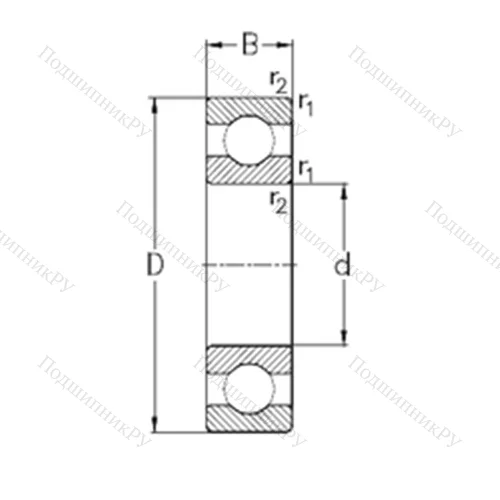 Подшипник шариковый радиальный 6080-M