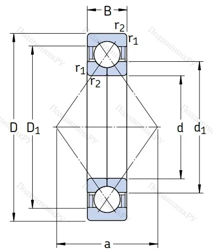 Радиально-упорный шариковый подшипник QJ 314 MA от производителя  SKF