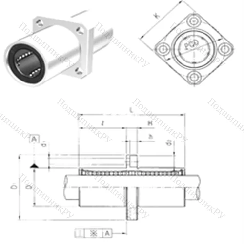 Подшипник шариковый линейный LMEKM 50