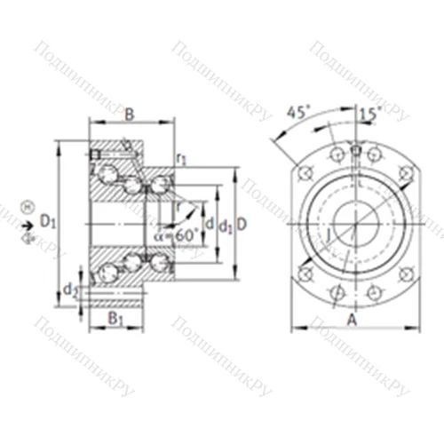 Подшипник шариковый упорно-радиальный DKLFA 40140-2RS от производителя  INA