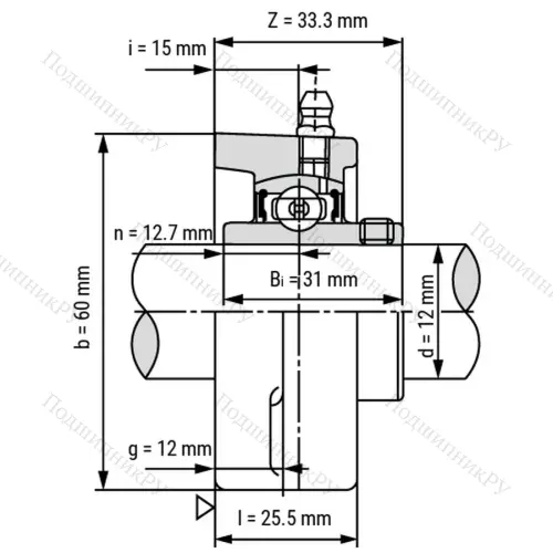 Подшипниковый узел SS-UCFL 201 - Вал: 12 мм от производителя  LPZ