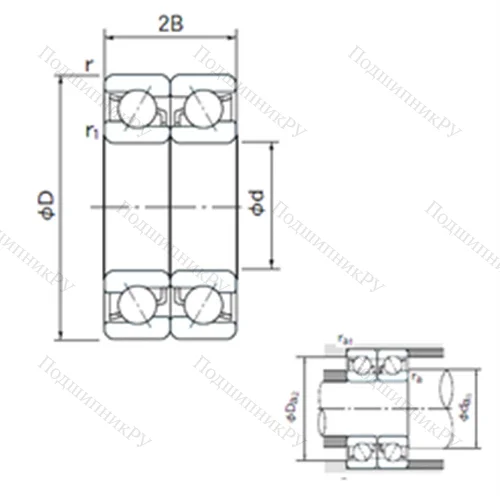 Подшипник шариковый радиально-упорный спаренный 7218CDB