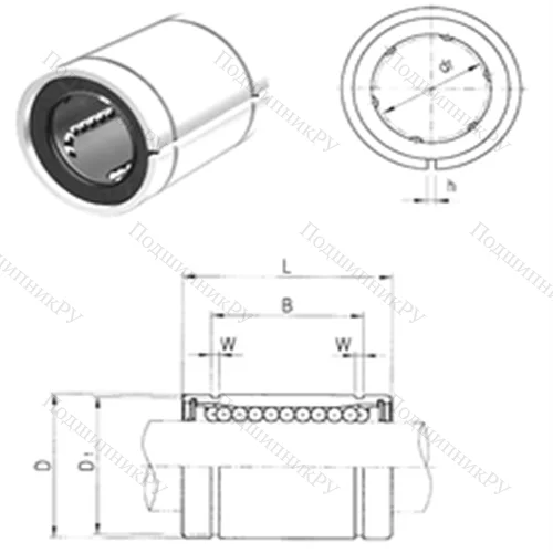 Подшипник шариковый линейный LME 5AJ от производителя  Samick