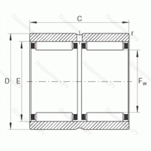 Подшипник роликовый игольчатый RNAO 30X 42X 32-ZW-ASR 1 от производителя  INA
