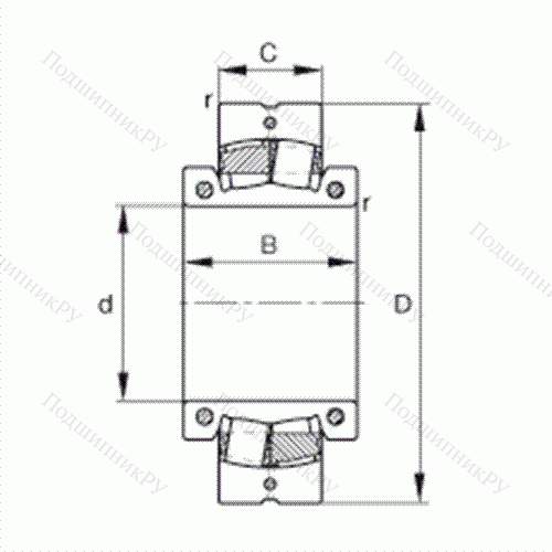 Подшипник роликовый самоустанавливающийся раздельный 222SM 220-MA от производителя  FAG Подшипник роликовый самоустанавливающийся раздельный 222SM 220-MA от производителя  FAG