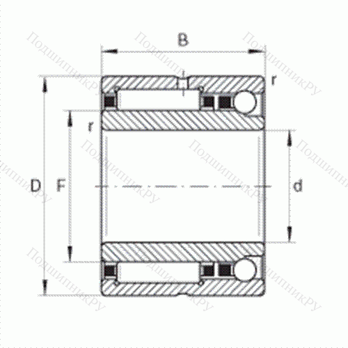Шарикоподшипник радиально-упорный комбинированный с игольчатыми роликами