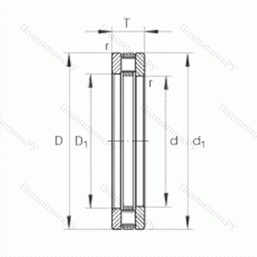 Подшипник роликовый упорный 81110-TV от производителя  INA Подшипник роликовый упорный 81110-TV от производителя  INA