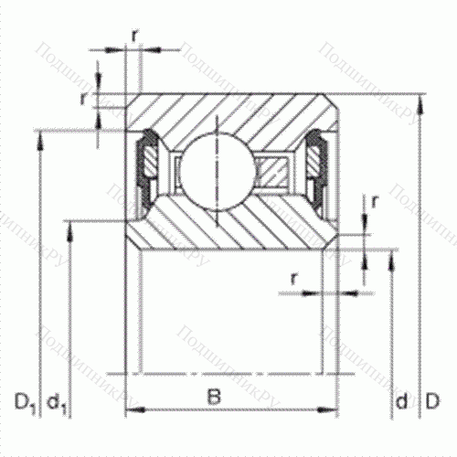 Подшипник шариковый радиальный с тонким кольцом CSCU 090-2RS от производителя  INA Подшипник шариковый радиальный с тонким кольцом CSCU 090-2RS от производителя  INA