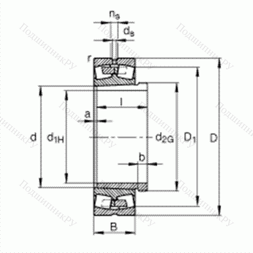 Подшипник роликовый самоустанавливающийся 23040-E 1A-K-M + AH 3040G от производителя  FAG Подшипник роликовый самоустанавливающийся 23040-E 1A-K-M + AH 3040G от производителя  FAG